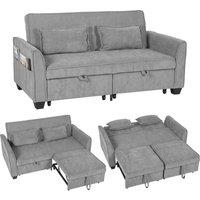 HOMCOM Sofa Bed, 4-in-1 Convertible Pull Out Sleeper Sofa in Grey | Size: 2 Seater