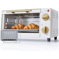 HOMCOM Mini Oven 9L Countertop Toaster Oven with Timer Control 750W White