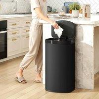 HOMCOM Automatic Kitchen Bin with Soft-Close Lid, 55L Sensor Wastebasket in Black