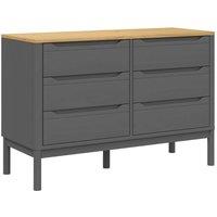 Berkfield Home Chest of Drawers FLORO Grey Solid Wood Pine