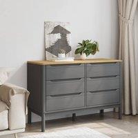 Berkfield Home Beautiful Chest of Drawers FLORO Grey Solid Wood Pine