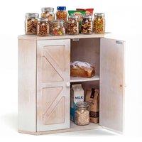 Gymax Corner Bread Bin Double Layer Breadbox Organizer with Adjustable Shelf in White