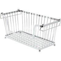 KORVIXA 2 x Chrome Stackable Metal Wire Storage Basket in Silver | Size: 0.6m2
