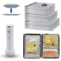 SPETLEK 15x Travel Vacuum Compression Storage Bags (5L+5M+5S) in Silver | Size: Large