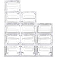 SPETLEK 12 Transparent Case Shoe Display Boxes in Clear | Size: Large