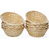 SPETLEK 10 x Bamboo Bread Basket Food Storage Wicker 24 cm in Natural | Size: 0.6m2