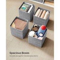 KORVIXA Storage Boxes, Set of 6 Non-Woven Fabric Box in Grey | Size: 500mm