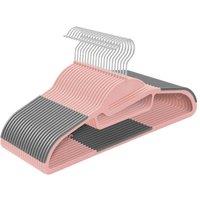 KORVIXA Plastic Clothes Hangers with U-shaped Opening in Pink | Size: 100 cm