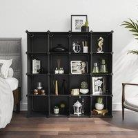 KORVIXA 15-Cube Storage Unit Shoe Rack in Black | Size: 500mm