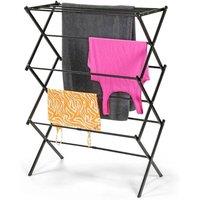 KORVIXA 3 Tier 7.5m Drying Rack Extendable Compact Clothes Airer Laundry in Black | Size: 100 cm