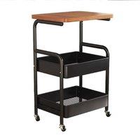 KORVIXA Black 3 Tier Utility Cart Table Rolling Cart | Size: 0.6m2