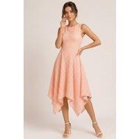 Cutie London Women's Gingham Asymmetric Midi Dress in Pink | Size: 10