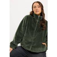 Yours Women's Funnel Neck Fleece in Dark Green | Size: 26-28
