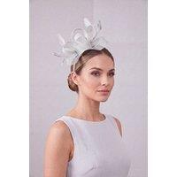 Vellin Women's Feather Loop Fascinator for Wedding & Race Day Occasion Hat in Light Grey