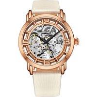 STHRLING Original Women's Winchester Automatic Skeleton Watch with Satin Twill Strap in Rose Gold