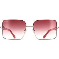 Salvatore Ferragamo Women's Square Silver Red Red Gradient SF302SL