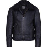 Infinity Leather Men's B3 WW2 Leather Sheepskin Aviator Flying Jacket-Charleston in Black | Size: XL