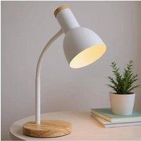 Living and Home Table Lamp with Flexible Arm, bedroom or office in White