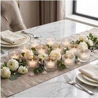 Living and Home 12 Pack Clear Candle Holders