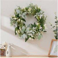 Living and Home Artificial Flower Wreath for Front Door in Green