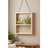 Living and Home 5-Tube Wall Hanging Plant Propagation Station with Wooden Frame in Natural