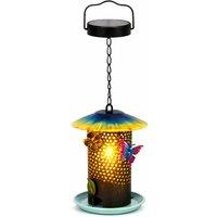 Gardenwize Solar Hanging Bird Feeder with LED Light