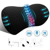 FLAVORA Memory Foam Lumbar Back Support Cushion in Black | Size: 100 cm x 190 cm
