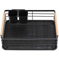 KORVIXA Large Dish Drying Rack Drainer Kitchen Sink in Black | Size: 100 cm x 15 cm