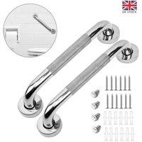 SPETLEK Anti Slip Shower Grab Handle Stainless Steel Bathroom Safety in Silver | Size: 60 cm x 45 cm