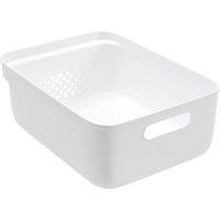 SPETLEK 17.5*25*14cm Storage Basket Lid Box Cupboard Cabinet in White | Size: 500mm