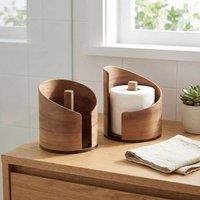 SPETLEK Stale A Paper Towel Holder Tissue Storage Box Round Roll in Brown