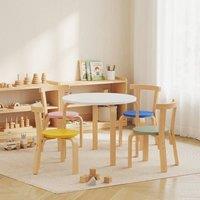 STILVORA Kids Table & Chairs Set with Painted Finish