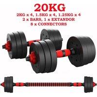NESTLUNE ZENO FITNESS 20KG DUMBBELLS PAIR OF WEIGHTS in Black | Size: 0-12 m