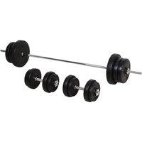 NESTLUNE Dumbbell & Barbell Set with 65kg Adjustable Weights in Black | Size: 0-12 m