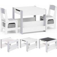 Dekko Kids Table & Chairs Set 2-in-1 Flip Top Storage Activity Study in Grey