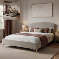 X Rocker Avery Upholstered Shadow Ottoman - King - Natural Stone in Light Beige