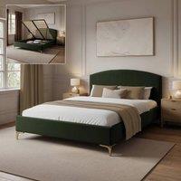X Rocker Avery Upholstered Shadow Ottoman- King - Olive Green in Dark Olive