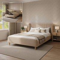 X Rocker Lola Upholstered Shadow Ottoman - King - Natural Stone in Light Beige