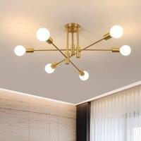 COMELY Sputnik Ceiling Lights, 6-Light Gold Adjustable Modern Ceiling Lights