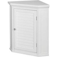 Teamson Home Bathroom Cupboard White Wooden Wall Corner Cabinet