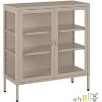 tectake Metal Display Case Baker in Taupe