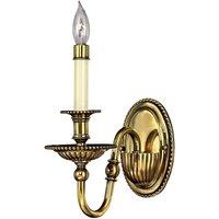 Netlighting Cambridge 1 Light Indoor Candle Wall Light Burnished Brass E14 in Yellow