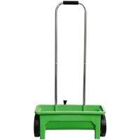 mysmartbuy Garden Lawn Seed Spreader - 12L Green Wheeled Scatter Spreader with 10 Drop Speeds for Lawn Feed, Seeds, Fertiliser, Sand & Salt