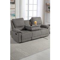More4Homes Sydney 3 Seater Fabric Manual Recliner Sofa with Drinks Console in Grey