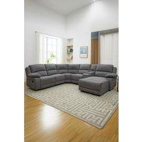 More4Homes Dublin 5 Seater Fabric Corner Recliner Sofa in Dark Grey