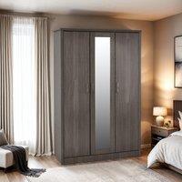 Seconique Lisbon 3 Door Wardrobe in Charcoal
