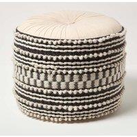 Homescapes Priya Macrame Boho Pouffe in Natural