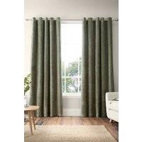 Bianca 'Attica Velvet' Blackout Eyelet Curtains in Green | Size: 168 cm width x 229 cm drop