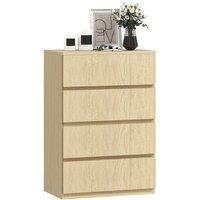 HOMCOM Bedroom Chest of Drawers, 4 Drawers Dresser, Drawer Unit in Natural White
