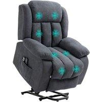 HOMCOM Power Lift Recliner Chair for Elderly w/ Massage & Remote, Dark Grey